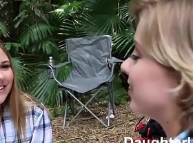 Horny daughters fuck dads on camping trip daughterlust com