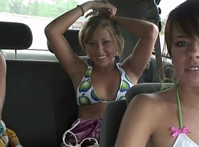 Flashing tits in my car on the way to the lake