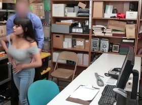 Horny officer fucks a hot teen in his office before taking her to jail