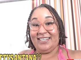 Pretty santana goes cowgirl on a big black cock