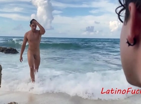 Dreamy latino influencer beach fuck